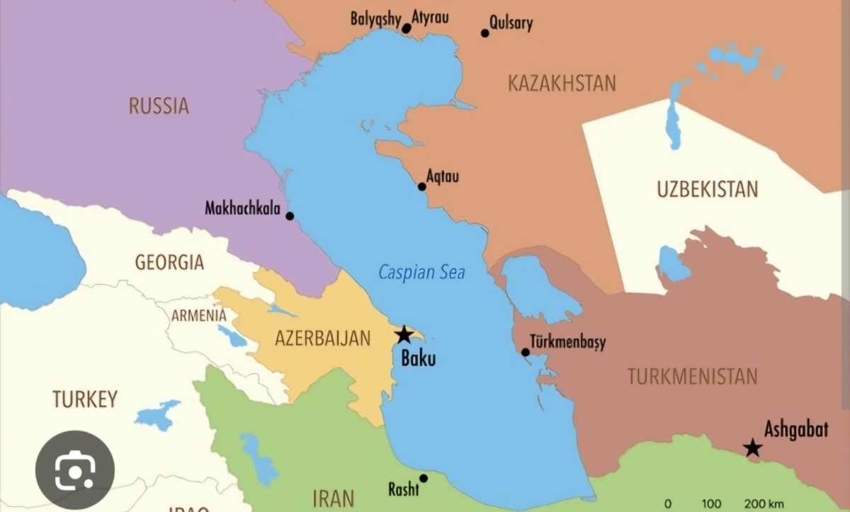 Bản đồ biển Caspi. Nguồn ảnh: Sutterstock