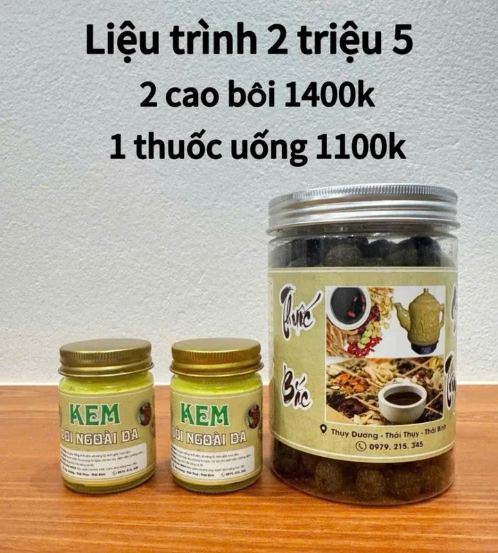Sản phẩm 'thuốc đông y' được các đối tượng trong chuyên án rao bán, quảng cáo trên mạng xã hội.