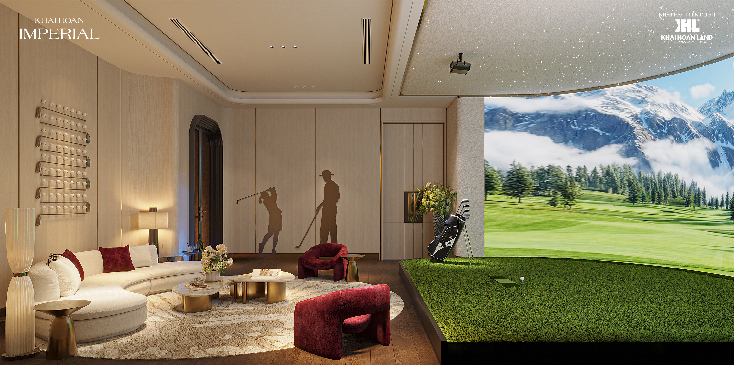 Phòng tập Virtual Golf – khẳng định “chất chơi” đẳng cấp của giới tinh hoa. Ảnh: Khải Hoàn Imperial.