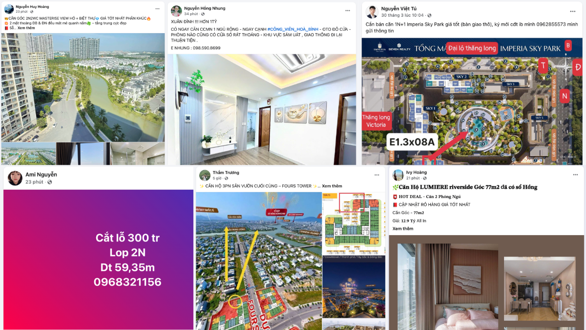 Thông tin bất động sản được môi giới giao bán tràn lan trên mạng xã hội dù tỉ lệ chuyển đổi không cao. Ảnh:&nbsp;One Mount.