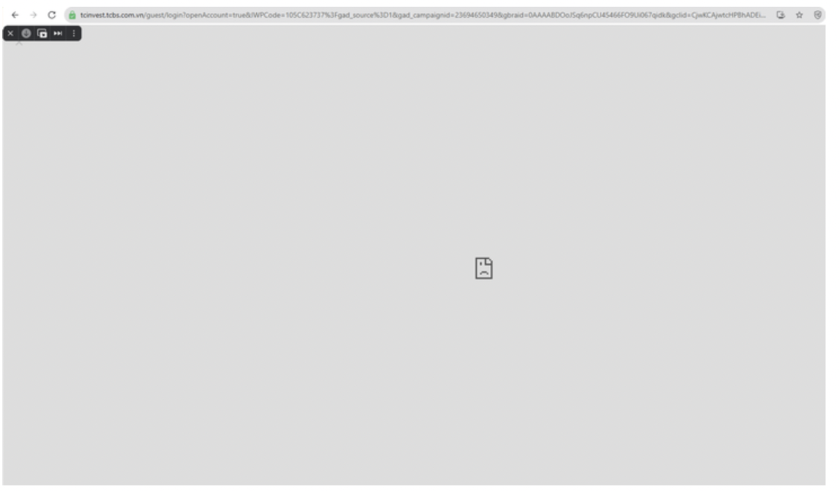App của TCBS lỗi không mở được trong phiên giao dịch sáng nay.&nbsp;