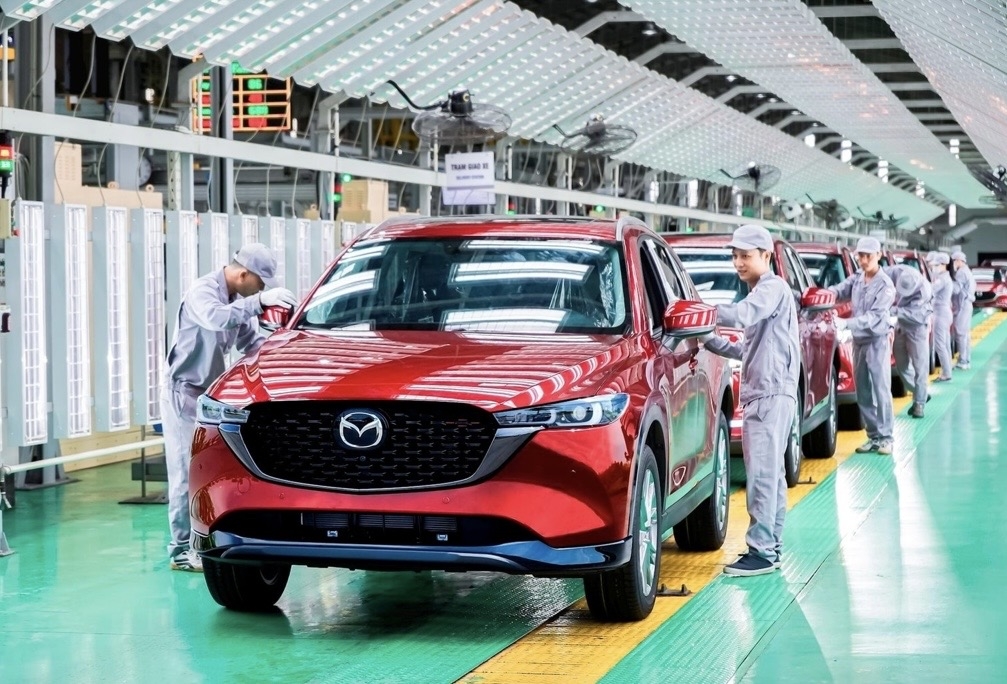 Phân xưởng lắp ráp ô tô của THACO tại Khu kinh tế mở Chu Lai.