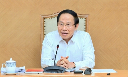 Phó Thủ tướng Lê Tiến Châu họp về chính sách của Luật Luật sư (sửa đổi). Ảnh: Báo Chính phủ.