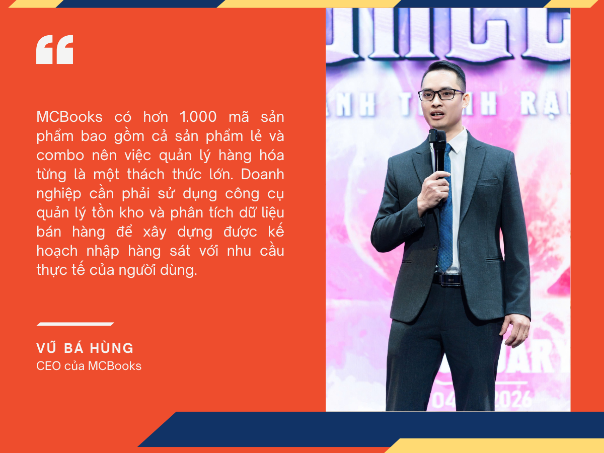 Với doanh nghiệp sở hữu danh mục lớn như Nhà sách MCBooks, kiểm soát tồn kho là yếu tố then chốt để duy trì tăng trưởng.&nbsp;Ảnh:&nbsp;Shopee.