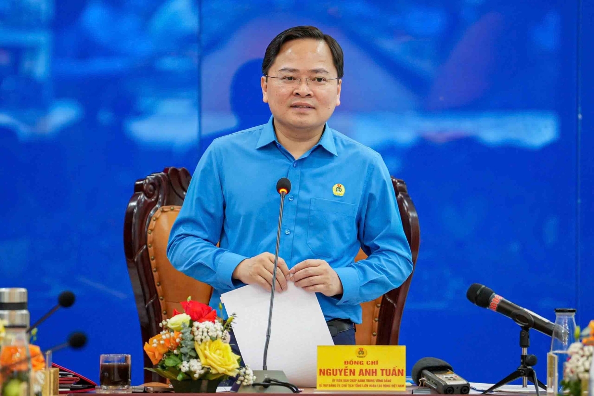 Chủ tịch Tổng Liên đoàn Lao động Việt Nam Nguyễn Anh Tuấn. Ảnh: Hữu Chánh.