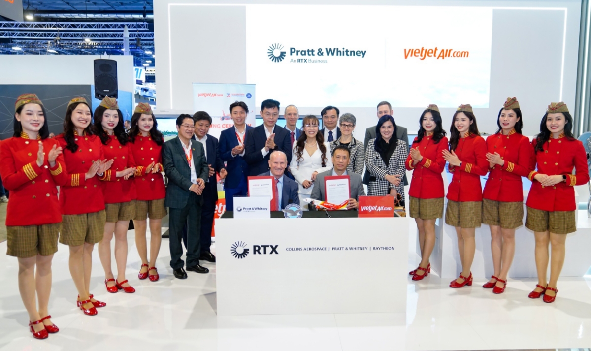 Vietjet đặt hàng Pratt & Whitney trang bị động cơ GTF cho 44 tàu bay Airbus A320neo. Ảnh: Vietjet.