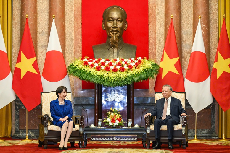 Tổng Bí thư, Chủ tịch nước Tô Lâm tiếp Chủ tịch Đảng Dân chủ Tự do, Thủ tướng Nhật Bản Takaichi Sanae -  Ảnh: VGP