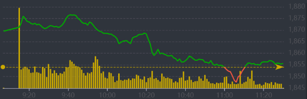 Diễn biến VN-Index sáng nay.