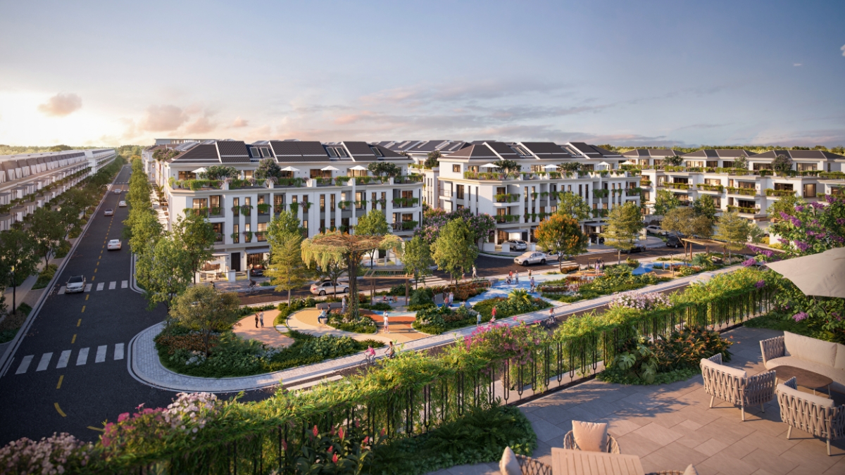 Salacia Villas quy mô 7,2ha, cung ứng ra thị trường 333 sản phẩm được quy hoạch chuẩn mực. Ảnh phối cảnh dự án.