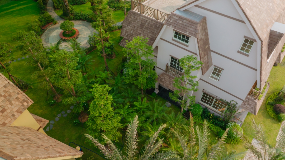 Không gian sống ngập sắc xanh của The Grand Island.&nbsp;Ảnh dự án.