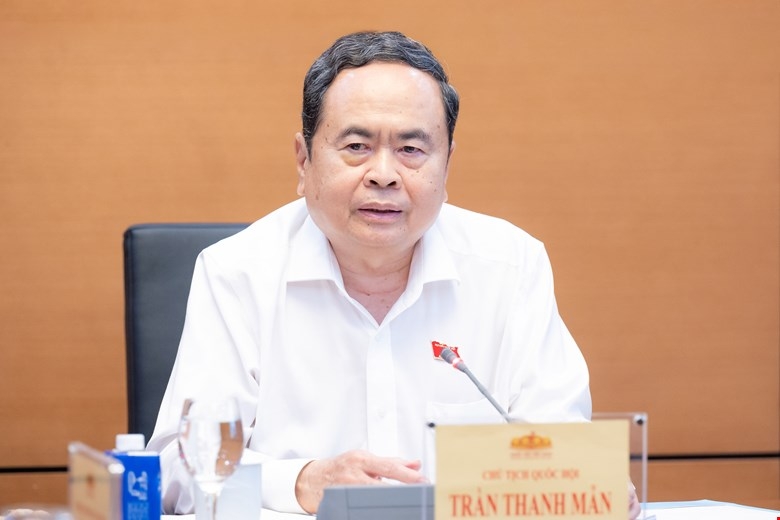Chủ tịch Quốc hội Trần Thanh Mẫn phát biểu tại cuộc họp. Ảnh: Quốc hội.