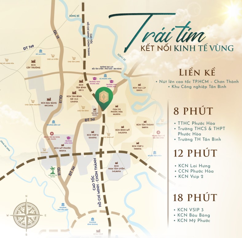 Khu đô thị Bắc Sài Gòn nằm giữa tâm điểm giao thương giúp kết nối các vùng kinh tế trong điểm phía Nam. Ảnh: Từ Chủ đầu tư Phương Trường An Group.