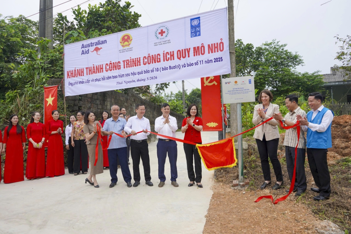Khánh thành công trình công ích quy mô nhỏ trên địa bàn tỉnh Thái Nguyên. Ảnh do UNDP cùng cấp.