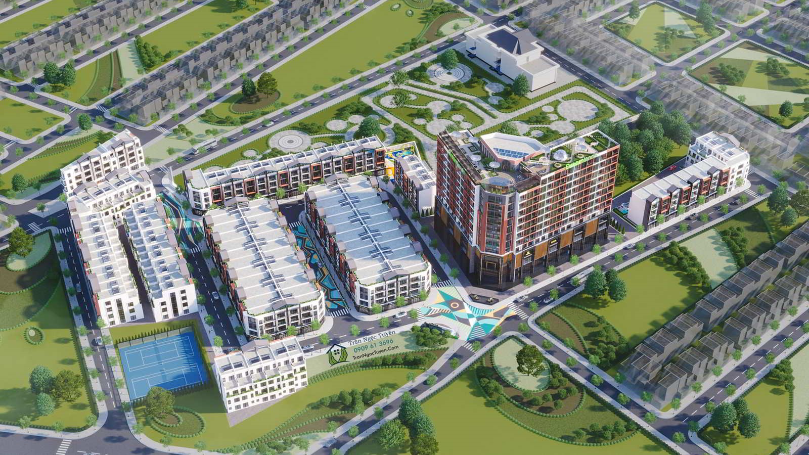 Dream Town Hòa Bình – Dự án đất nền, căn hộ chung cư tại Lương Sơn. Ảnh phối cảnh dự án.