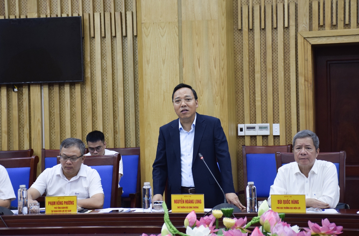 Thứ trưởng Bộ Công Thương Nguyễn Hoàng Long phát biểu