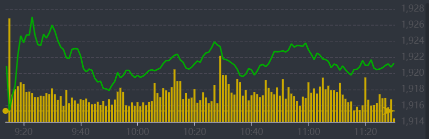 Diễn biến VN-Index sáng nay.