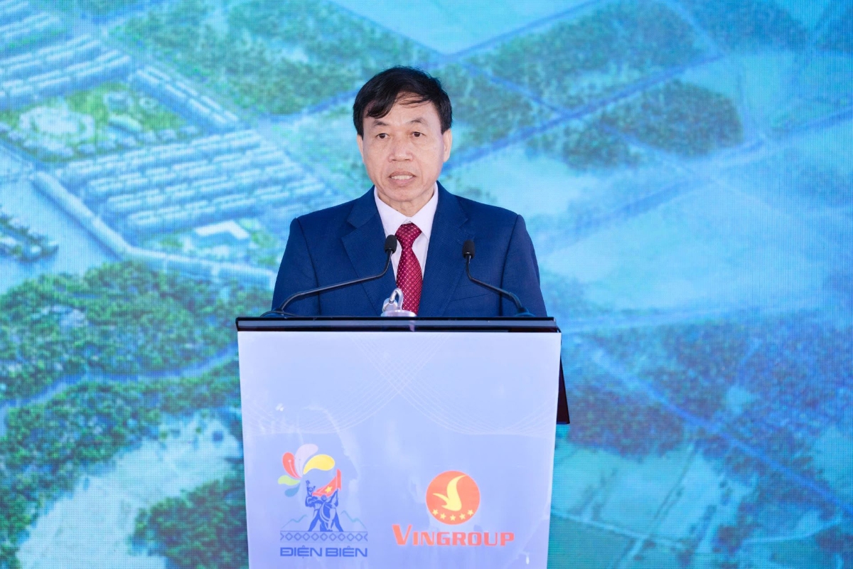Ông Lê Văn Lương - Phó Bí thư Tỉnh ủy, Chủ tịch UBND tỉnh Điện Biên phát biểu chỉ đạo tại sự kiện. Ảnh: Vingroup.