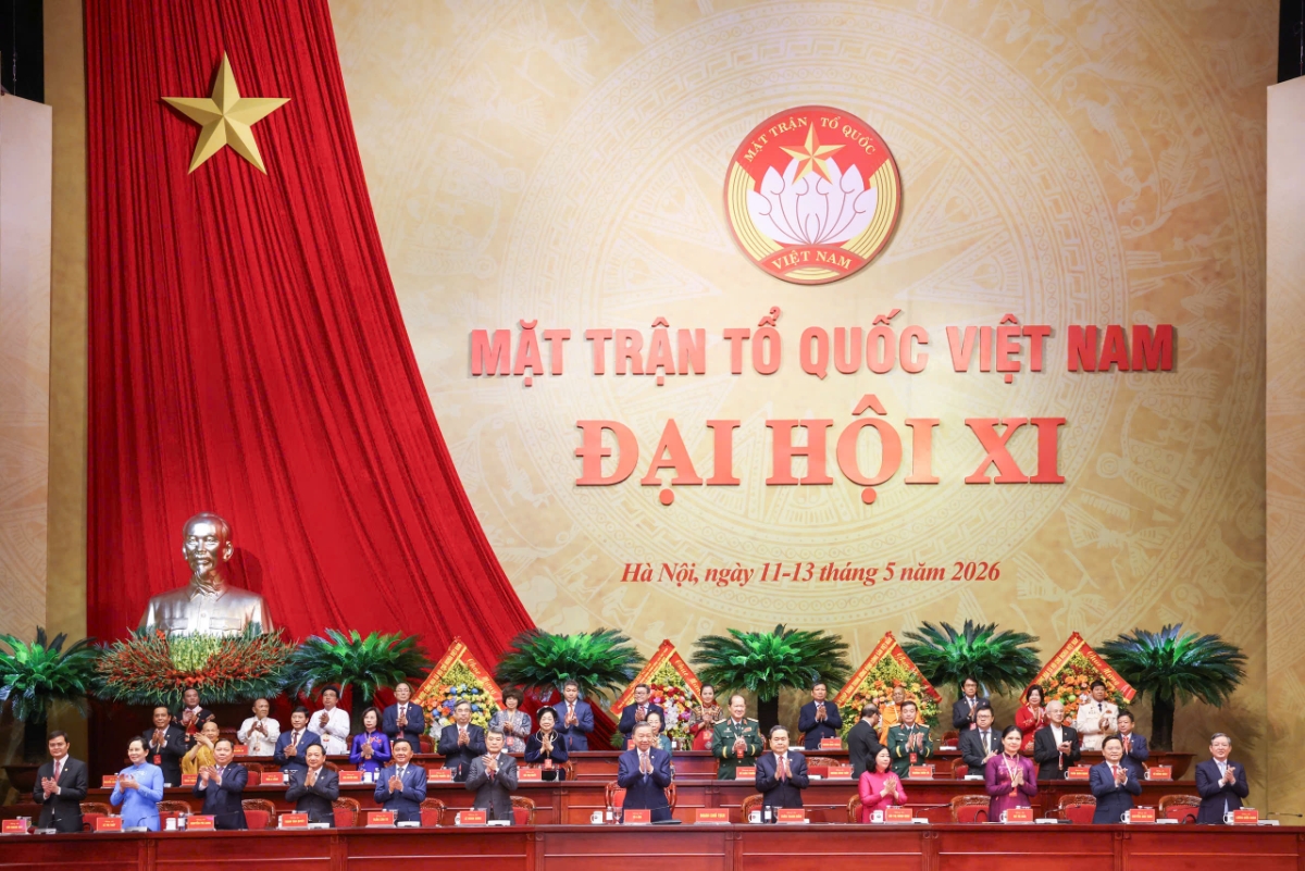Tổng Bí thư, Chủ tịch nước Tô Lâm cùng các đồng chí lãnh đạo, nguyên lãnh đạo Đảng, Nhà nước tham dự đại hội.