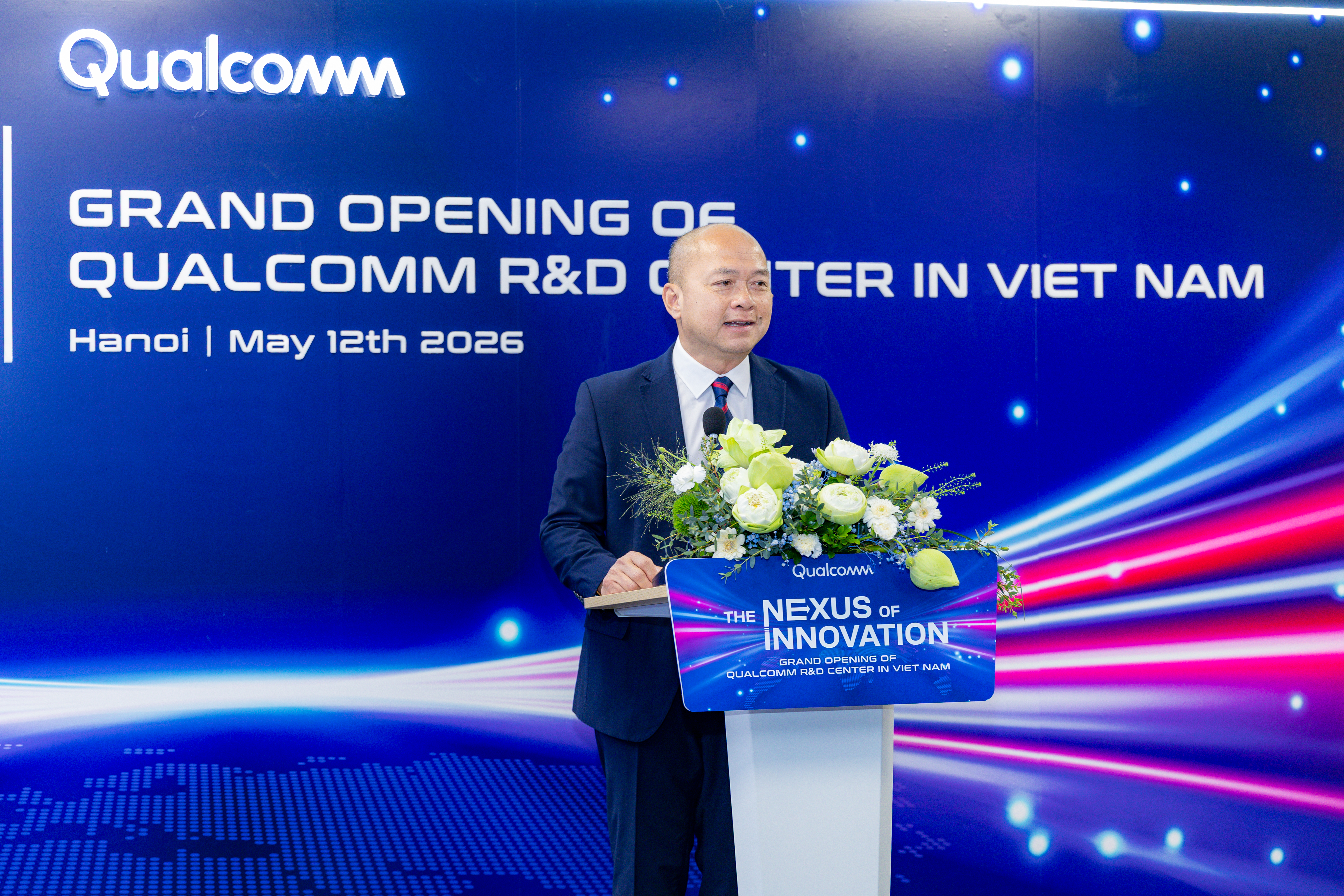 Mr. ST Liew, VP and President of Qualcomm Southeast Asia, Australia and New Zealand, QUALCOMM CDMA Technologies Asia-Pacific Pte. Ltd., speaks at the ceremony.&nbsp;