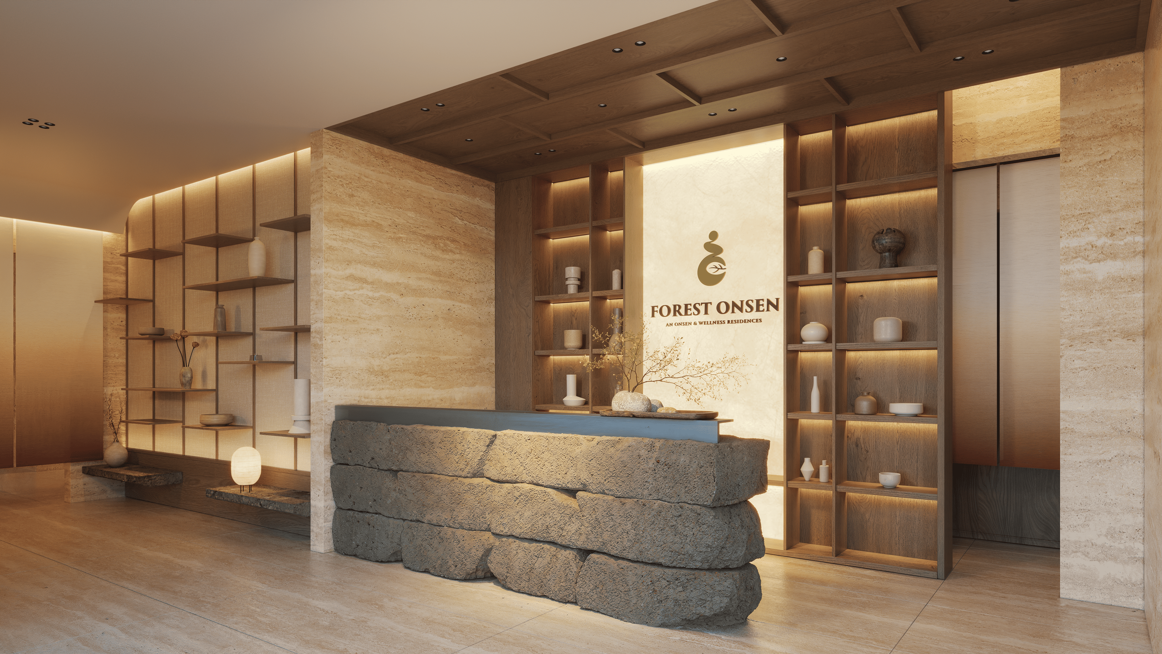 Sảnh đón Onsen Clubhouses.