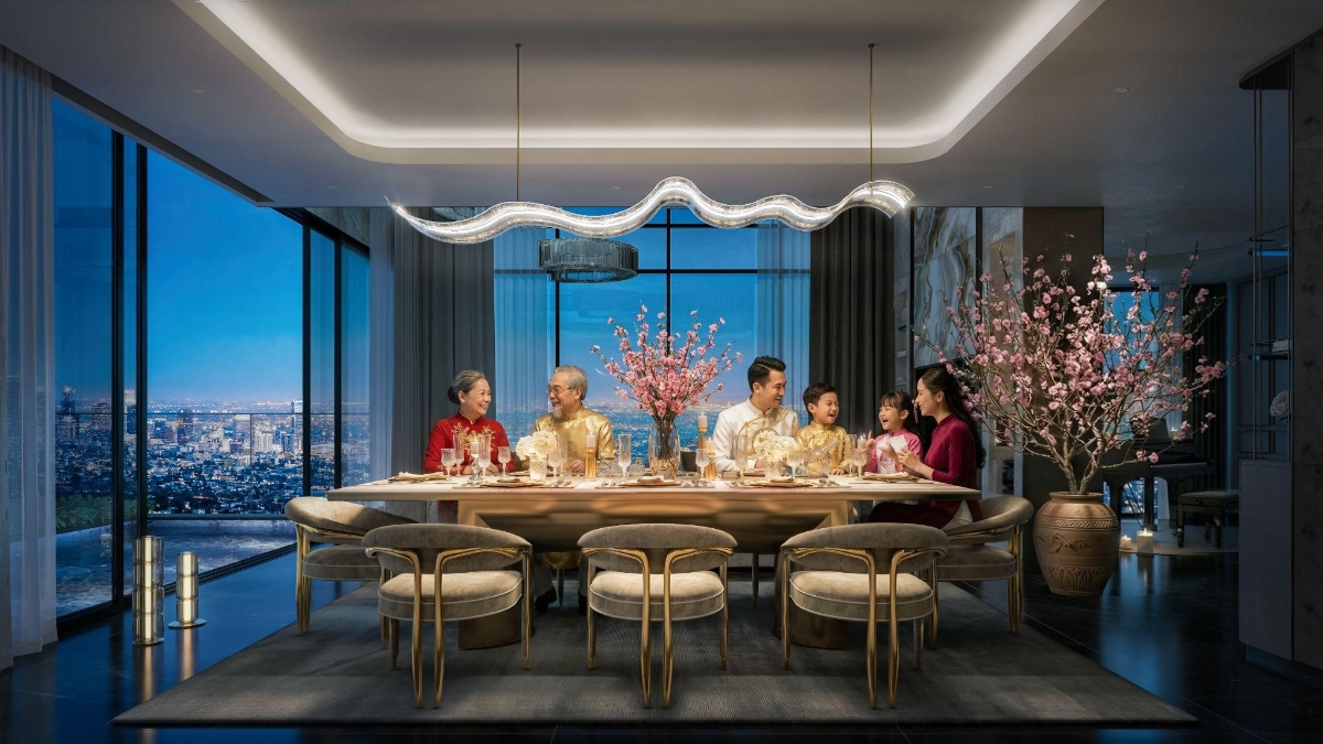 Tổ ấm cho gia đình đa thế hệ giữa tầng mây. Ảnh: Phối cảnh dự án.