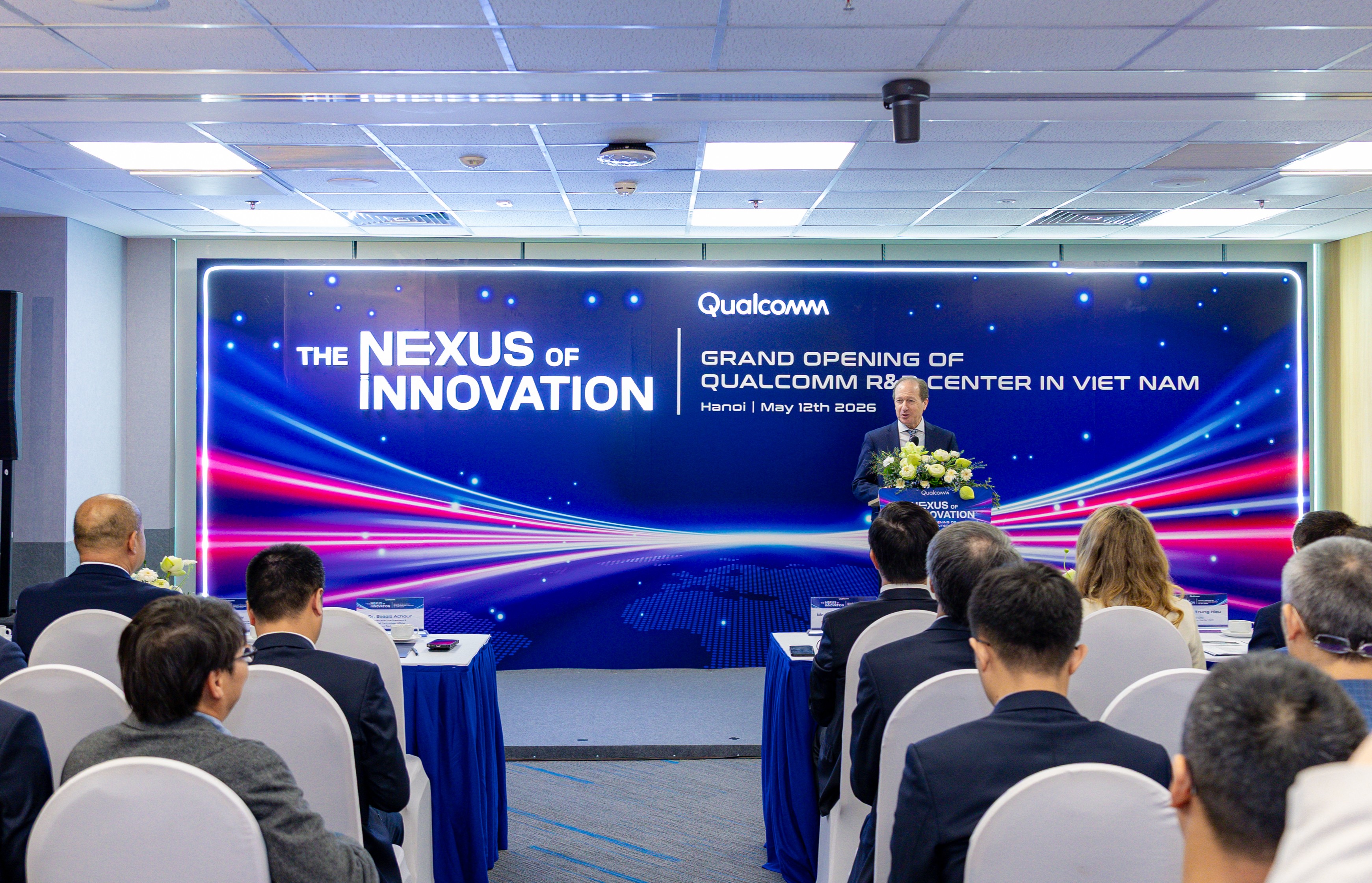 At the opening ceremony of the Qualcomm's&nbsp;&nbsp;Hanoi R&D Center.