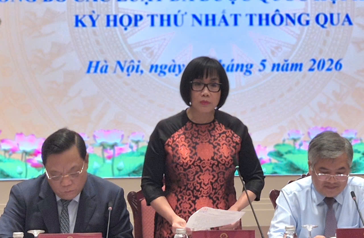 Thứ trưởng Bộ Tư pháp Đặng Hoàng Oanh giới thiệu những điểm mới của Luật sửa đổi, bổ sung một số điều của Luật Công chứng.