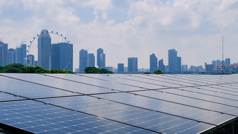 Singapore đang tận dụng tối đa mái nhà, hồ chứa nước và không gian công nghiệp để mở rộng điện mặt trời. Ảnh: CNA