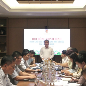 Thứ trưởng Nguyễn Thanh Tú phát biểu tại buổi thẩm định. Ảnh: MOJ.