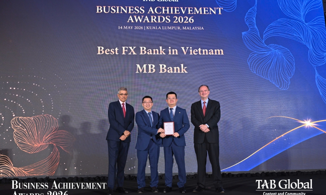 MB lần thứ ba liên tiếp được vinh danh “Ngân hàng giao dịch ngoại hối tốt nhất Việt Nam 2026”