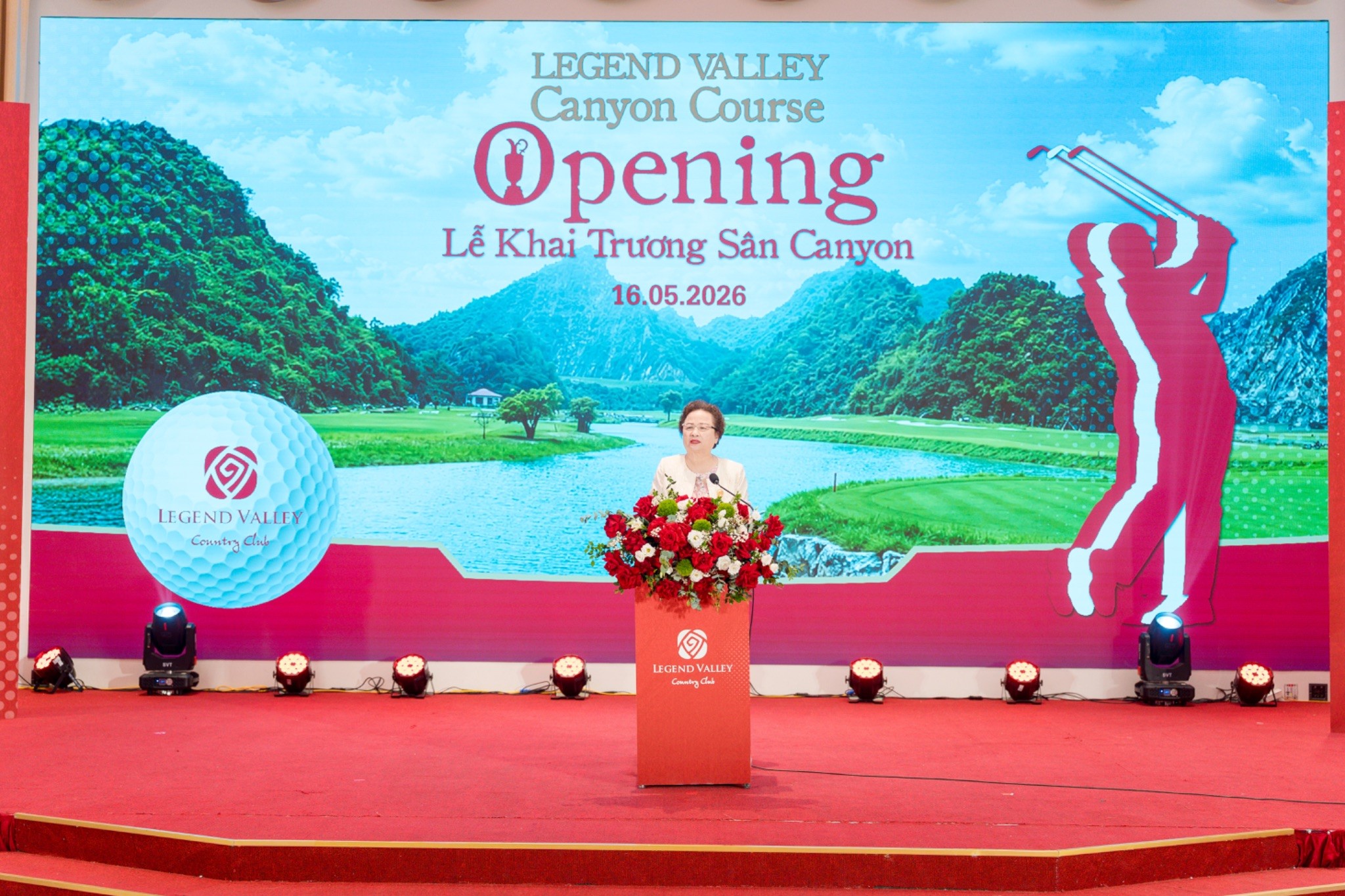 Bà Nguyễn Thị Nga - Chủ tịch Tập đoàn BRG - bày tỏ mong muốn phát triển Legend Valley Country Club thành điểm đến gôn của châu Á. Ảnh: BRG Golf.