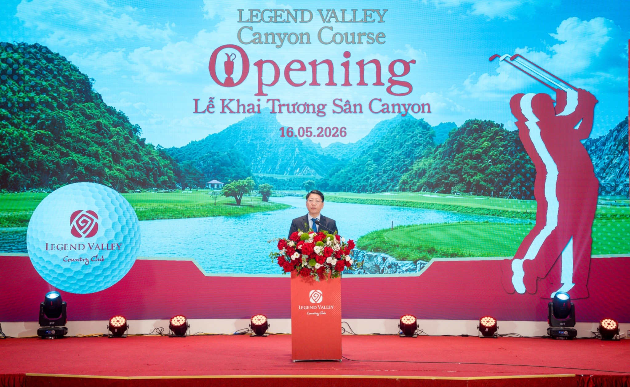 Ông Trần Song Tùng - Phó Chủ tịch thường trực UBND tỉnh Ninh Bình - kỳ vọng Legend Valley Country Club hoàn thiện 36 hố sẽ mang đến động lực góp phần thúc đẩy kinh tế - xã hội của địa phương. Ảnh: BRG Golf.