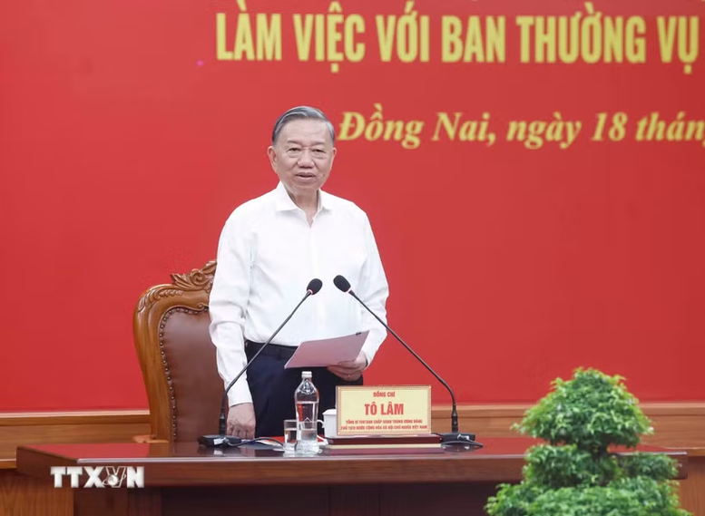 Tổng Bí thư, Chủ tịch nước Tô Lâm phát biểu chỉ đạo - Ảnh: TTXVN