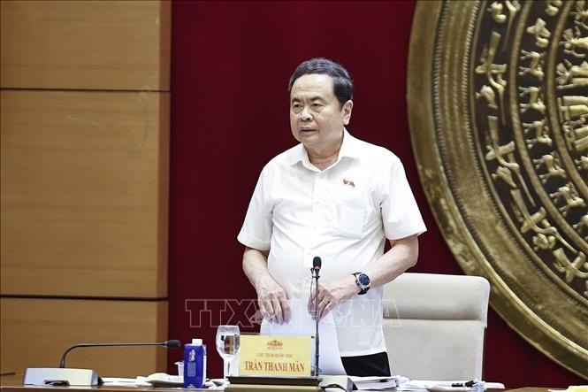 Chủ tịch Quốc hội Trần Thanh Mẫn phát biểu. Ảnh: TTXVN