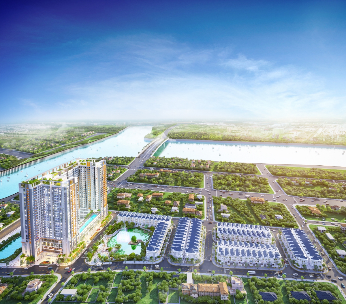 Hưng Lộc Phát Corp đẩy mạnh khả năng kiểm chứng thông tin và tiến độ xây dựng. Ảnh phối cảnh dự án.
