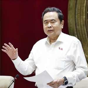 Chủ tịch Quốc hội Trần Thanh Mẫn phát biểu. Ảnh: TTXVN.