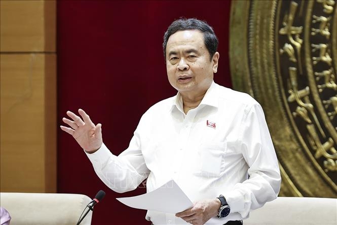 Chủ tịch Quốc hội Trần Thanh Mẫn phát biểu. Ảnh: TTXVN.