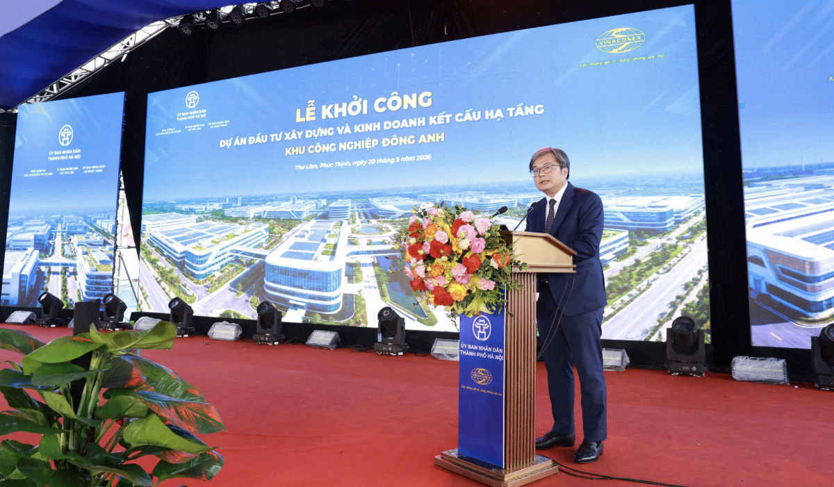 Phó Chủ tịch UBND TP. Hà Nội Trương Việt Dũng phát biểu tại Lễ Khởi công