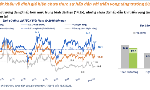 FiinGroup: Có 5 nhóm ngành đang giao dịch dưới định giá trung bình 5 năm 