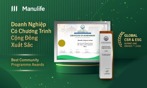 Manulife Việt Nam nhận giải thưởng quốc tế về hoạt động cộng đồng