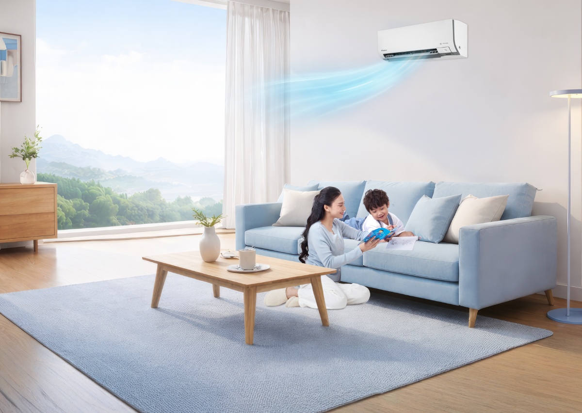 Không gian sống tiện nghi với điều hòa Daikin FTKM. Ảnh: Daikin.