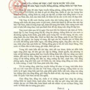 Thư của Tổng Bí thư, Chủ tịch nước Tô Lâm.