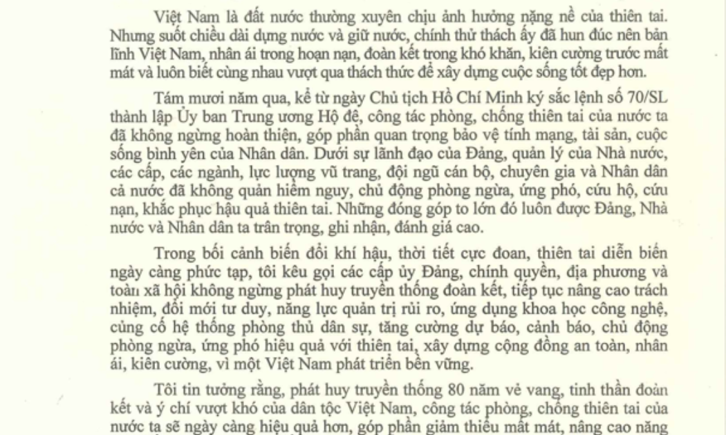 Thư của Tổng Bí thư, Chủ tịch nước Tô Lâm.