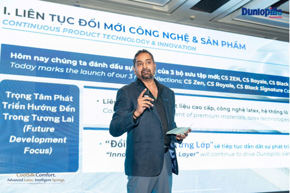 Mr. Kumaresan shared Dunlopillo Vietnam’s growth strategy and innovation vision with retail partners during the event.