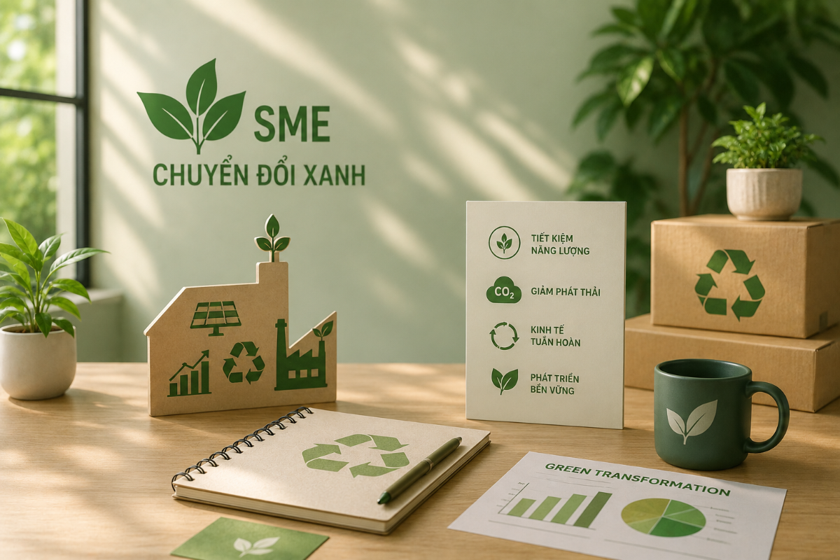 Áp lực chuyển đổi xanh ngày càng lớn đang đến từ các thị trường xuất khẩu, thị trường vốn và đặc biệt là các yêu cầu trong chuỗi cung ứng toàn cầu. Hình minh họa do AI thực hiện