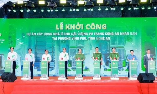 Bộ Công an khởi công dự án nhà ở xã hội cho cán bộ, chiến sĩ tại Nghệ An