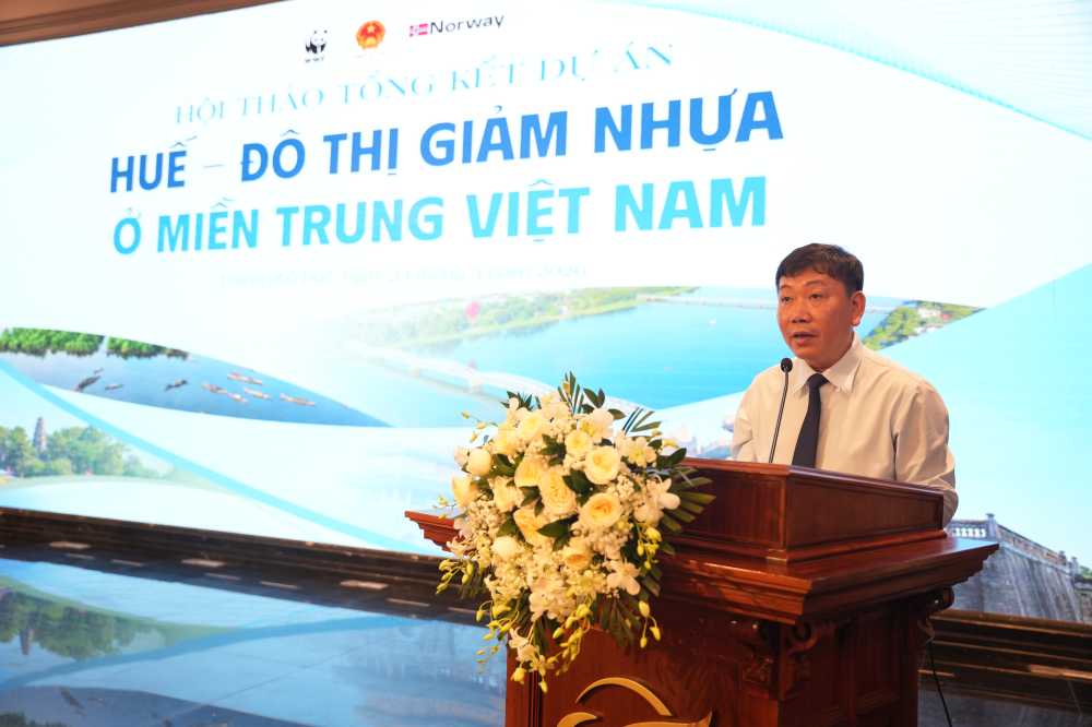 Vụ trưởng Vụ Hợp tác Quốc tế, Bộ Nông nghiệp và Môi trường Nguyễn Đỗ Anh Tuấn phát biểu tại Hội thảo