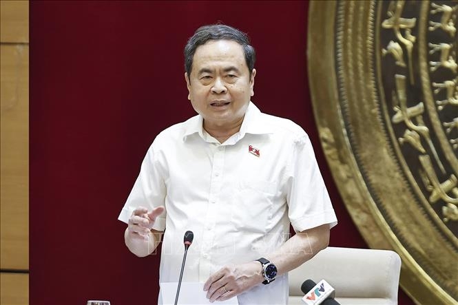 Chủ tịch Quốc hội Trần Thanh Mẫn phát biểu. Ảnh: TTXVN.