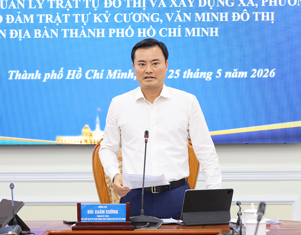 Chiều 25/5, Phó Chủ tịch UBND TP. Hồ Chí Minh Bùi Xuân Cường chủ trì Hội nghị sơ kết tình hình thực hiện Kế hoạch số 53/KH-UBND, chiều 25/5.&nbsp;