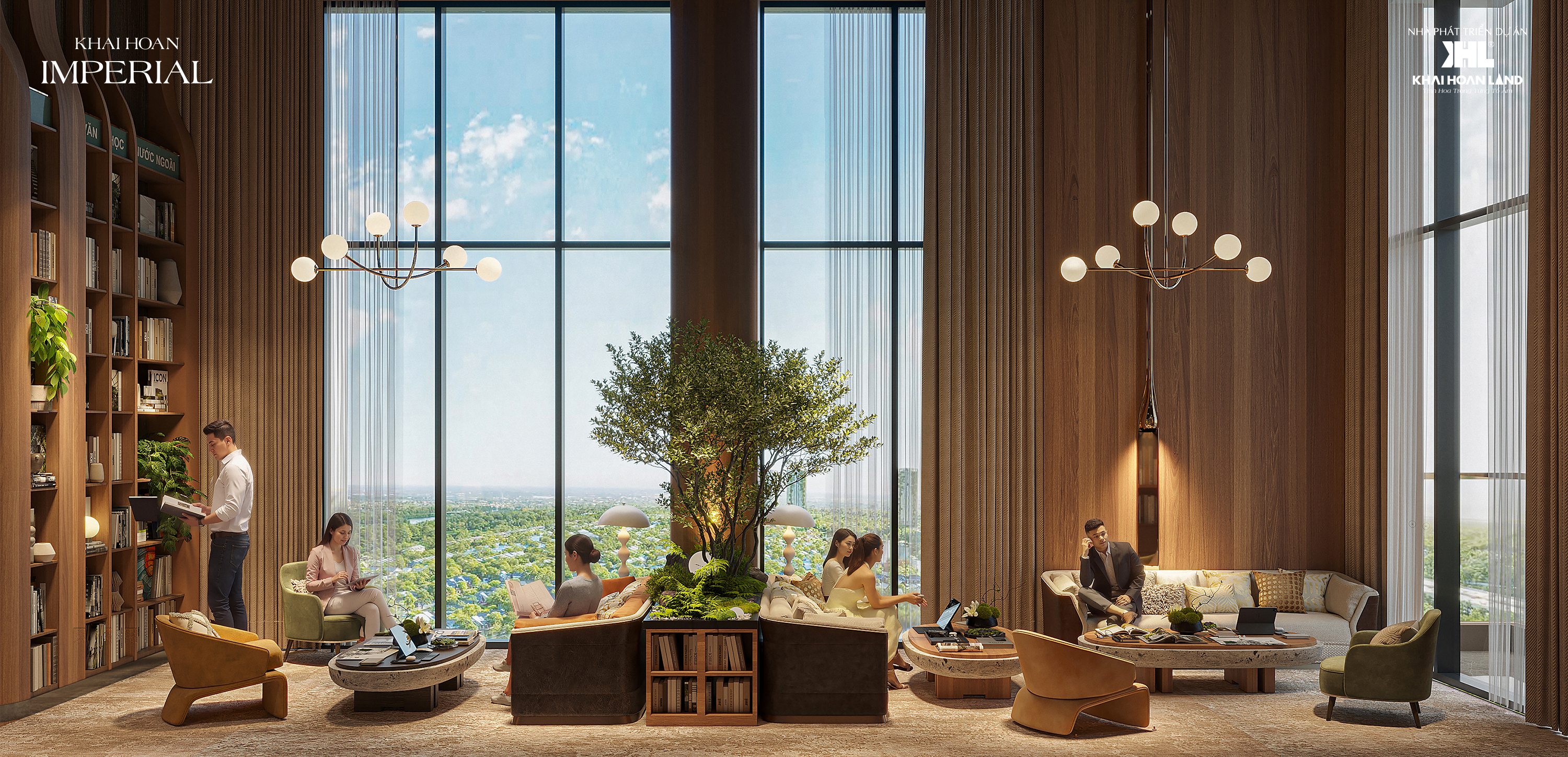 Một góc thư giãn riêng tư giữa “urban resort” tầng 21 của Khải Hoàn Imperial. Ảnh: Khải Hoàn Imperial.